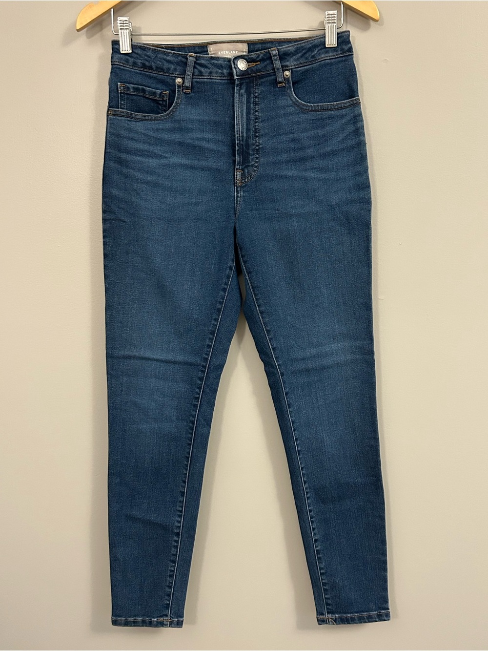 Everlane Curvy Slim High-Rise Skinny Jeans in Dark Blue Size 28